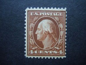 1910 #377 4c Washington Perf 12 Wmk 190 MNH OG  CV $65  Includes New Mount