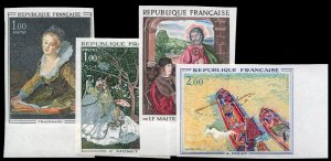 France, 1950-Present #1327-1330 (YT 1702-1703,1732-1733) Cat€390, 1972 Pain...
