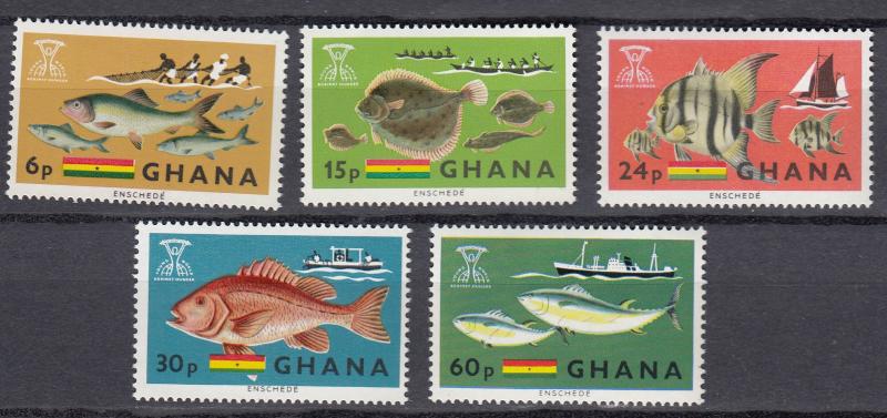 Ghana - 1966 Fish Sc# 251/255 - MNH (991)