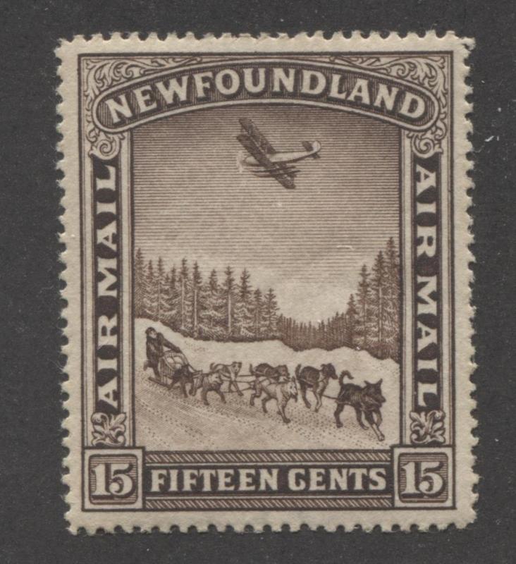 Newfoundland #C9 15c Brown 1931 Pictorial Airmail Watermarked VF-83 OG