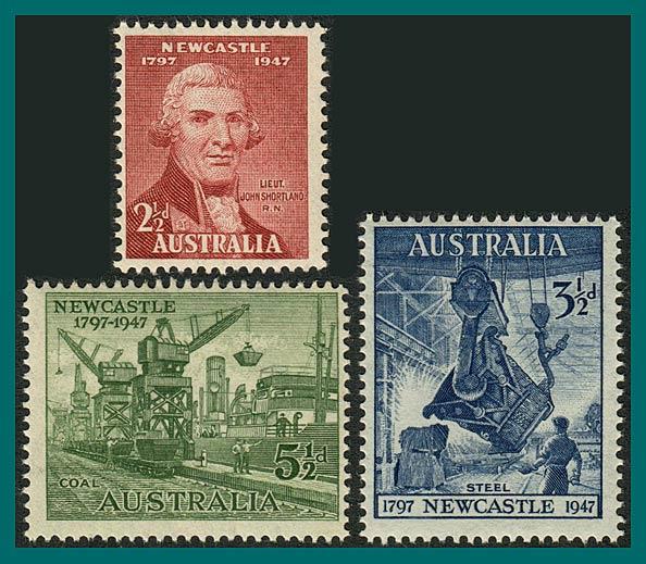 Australia 1947 Newcastle, MNH 207-209,SG219-SG221