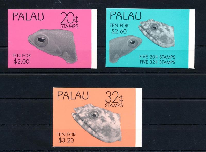 [49117] Palau 1995 Marine life Fish 3 MNH Booklets