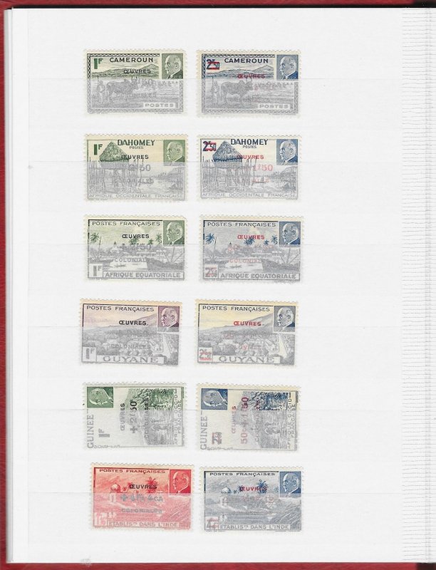 FRANCE COLONIES (200+) stamps VICHY Gov't NY World's Fair sets All Mint Unused