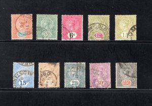 Ceylon #132-141,  VF, Used,   CV $32.50 ......  1290099