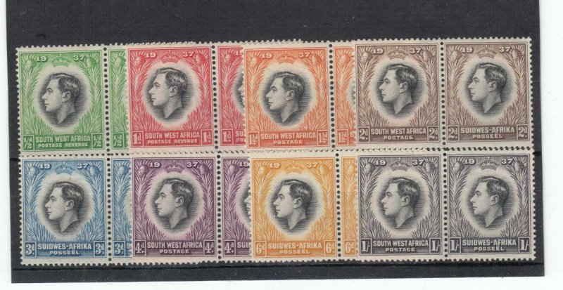 SOUTH WEST AFRICA # 125-132 VF-MNH PAIRS KGV1 ISSUES