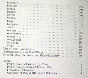 New York Postal History The Post Offices and First Postmasters 1775-1980 