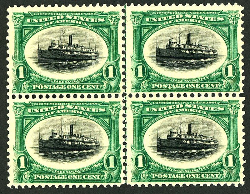 U.S. #294 MINT LINE BLOCK OF 4 OG NH