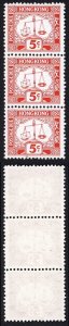 Hong Kong SGD18 1967 5c Post Due (21 x 18mm) U/M Strip of Three