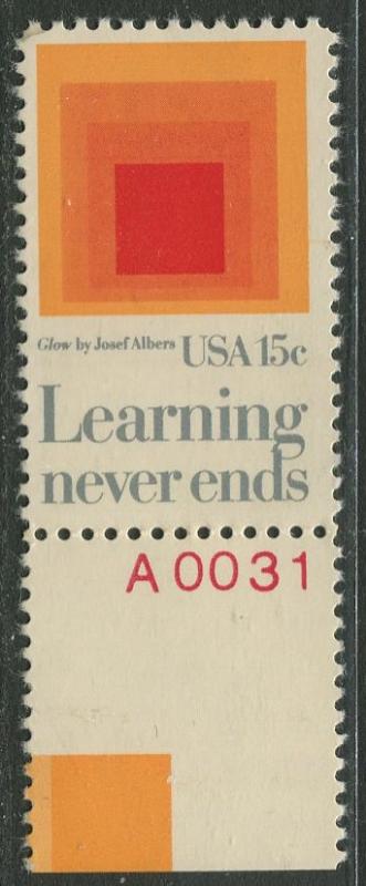 USA - Scott 1833 - Education -1980- MLH - Single 15c Stamp with Label