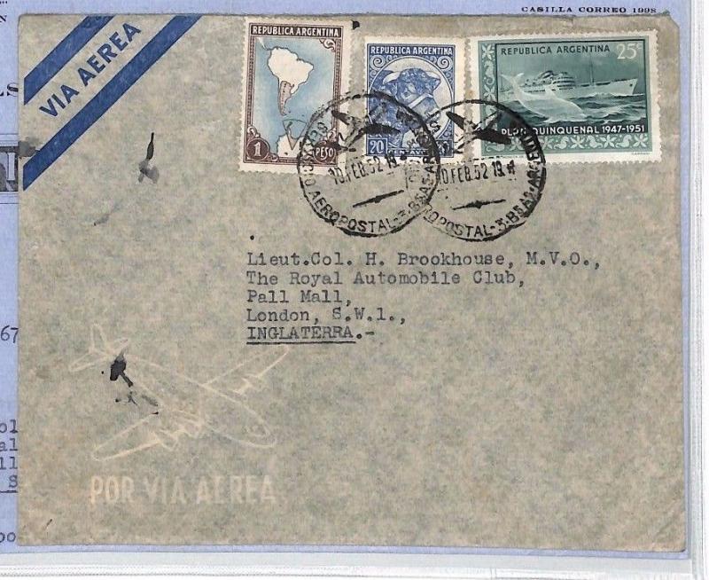 ARGENTINA Buenos Aires GB London Contents Royal Automobile Club 1952 XX348