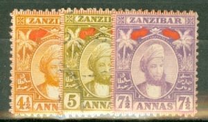 IZ: Zanzibar 58,60,60A mint; 56-7,58A-59,61,61B used CV $65; scan shows a few