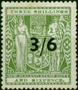 New Zealand 1942 3/6 on 3s6d Grey-Green SGF212 Fine MM