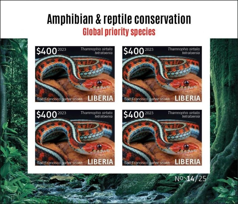 LIBERIA 2023 PACK 10 IMPERF SHEETS - REPTILES TURTLE TURTLES CHAMELEON SNAKE MNH-