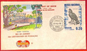 aa3597  - BRAZIL -  Postal History -   FDC COVER 1968 - BIRDS  Harpy eagle