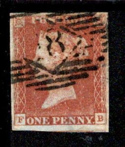 Great Britain #3 London Inland Cancel Lettered FB USD26.00