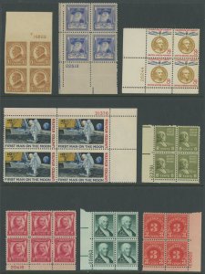 USA 40 Different Mint Plate Blocks - Mostly never hinged