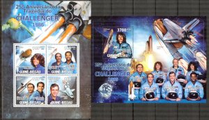 Guinea Bissau 2011 Space 25 Years of Tragedy of Challenger Sheet + S/S MNH