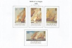 ALDERNEY - 1992 - Battle of La Hogue - Perf 4v Set - Mint Lightly Hinged