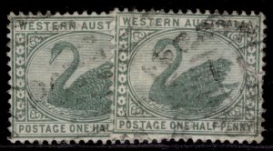 AUSTRALIA - Western Australia QV SG94 + 94a, ½d SHADE VARIETIES, FINE USED.