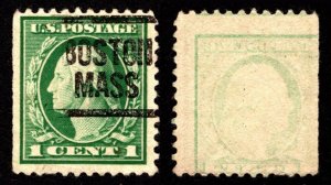 1917, US 1c, Offset on back, Used, Sc 498