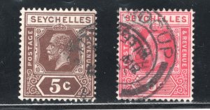 Seychelles, Scott #96-97    VF, Used,  CV $16.00 ..... 5630050