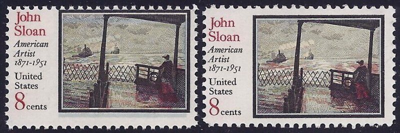 1433 - 8c Color Shift Error / EFO John Sloan Mint NH