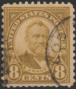 USA #640 1927 8c Olive Green Ulysses S. Grant USED-NH.