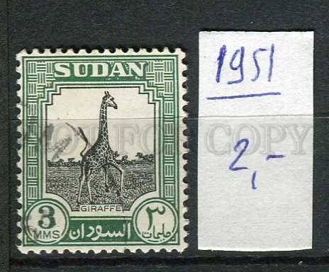 266224 SUDAN 1951 year used stamp giraffe