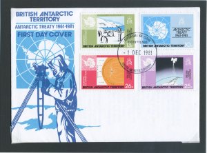 British Antarctic Territory QE II.1981. 20th Anniv. of Antarctic Treaty. FDC.