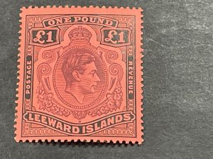 LEEWARD ISLANDS # 115a-MINT/HINGED-(PERF 14)-BLACK & BROWN/PURPLE-SINGLE-1938-51