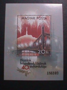 HUNGARY 1985 SC#2914 LIBERATION FROM GERMAN OCCUPATION FORCES 40TH  ANNIV: S/S