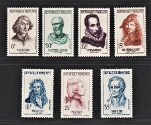 France 1957 Famous Persons, Copernicus etc (7v Cpt) V Fine MNH CV$12