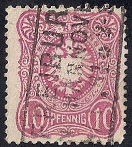 Germany #39 10 PF Super Cancel Imperial Eagle,Rose used F