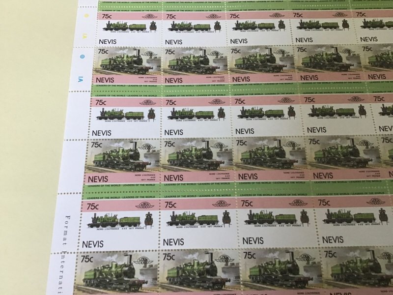 Nevis Nord L’Outrance  Railway Locomotive Train MNH full  stamps sheet 49526