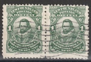 Newfoundland #87ix Used, damaged E variety, 12x11 VF  (1366)