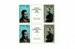 Cameroun - Martin Luther King First Man on the Moon ovpt - Block of 4 stamps