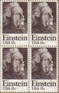 1979 Albert Einstein Block of 4 Postage Stamps, Sc#1774, MNH, OG