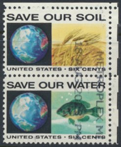  USA Sc# 1410-1412  Used  environment soil water se-tenant  1970  see details...