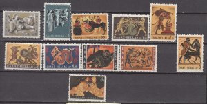 J42194 JL Stamps 1970 greece set mnh #972-82 designs