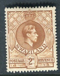 SWAZILAND; 1938 early GVI issue fine Mint hinged Shade of 2d. value