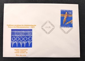 D)1976, FINLAND, FIRST DAY COVER, ISSUE, EUROPE, CRAFTSMANSHIP, ANTIQUE KNIFE