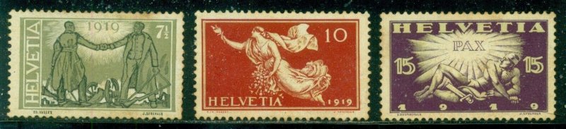 SWITZERLAND SCOTT #'s 190-192 SET, MINT, OG, H, GREAT PRICE!