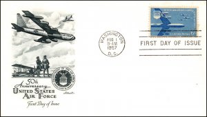 Scott C49 6 Cents Airforce Artmaster FDC Unaddressed Planty C49-3