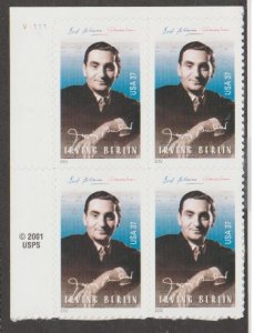 U.S. Scott #3669 Irving Berlin Stamps - Mint NH Plate Block