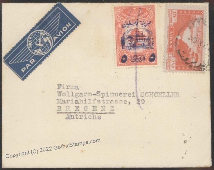 Lebanon 1943 Bregenz  Austria Air Mail G109304