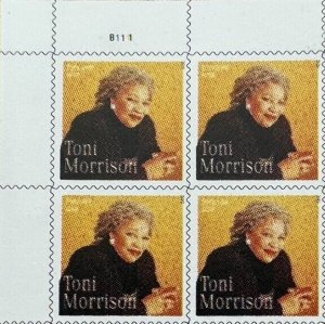US Toni Morrison UL Plate Block of 4 stamp. Pre-Order Ships 7 Mar 2023.