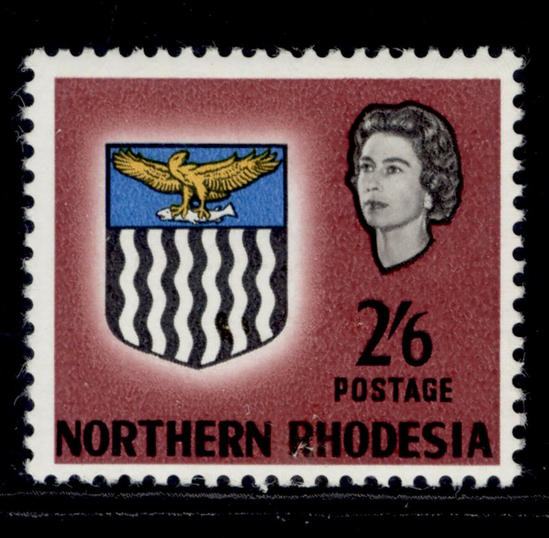 NORTHERN RHODESIA QEII SG85, 2s 6d lake-brown, NH MINT.