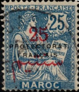 French Morocco Scott 45 Used Protectorate overprint