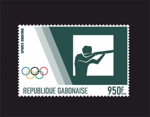 Stamps. Sports. Shooting Gabon 2022 year , 1 stamps perforated