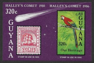 Guyana Halley's Comet Imperforate Sheetlet issue of 1986 Scott 1461c MNH...